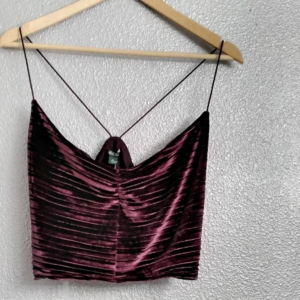 NWT Wild Fable purple Velvet Crop Top   Size XL